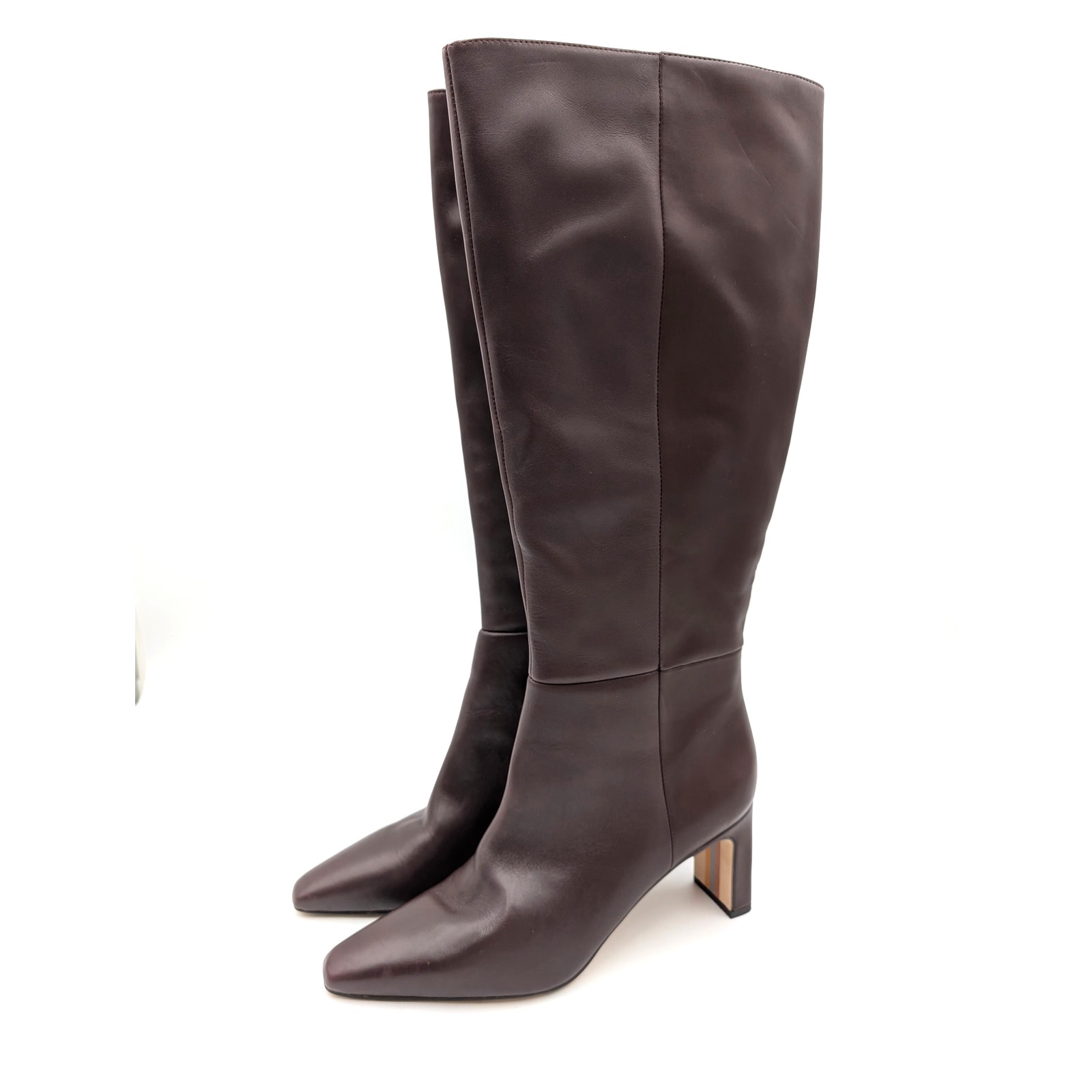 Sam Edelman Sylvia Knee High Boot Women's Spiced Pecan Leather Size Us9m Eu40